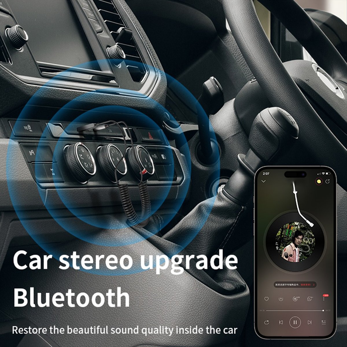 Bluetooth Adapter Receiver - A85P AUX Penerima Bluetooth 5.4 Mobil,