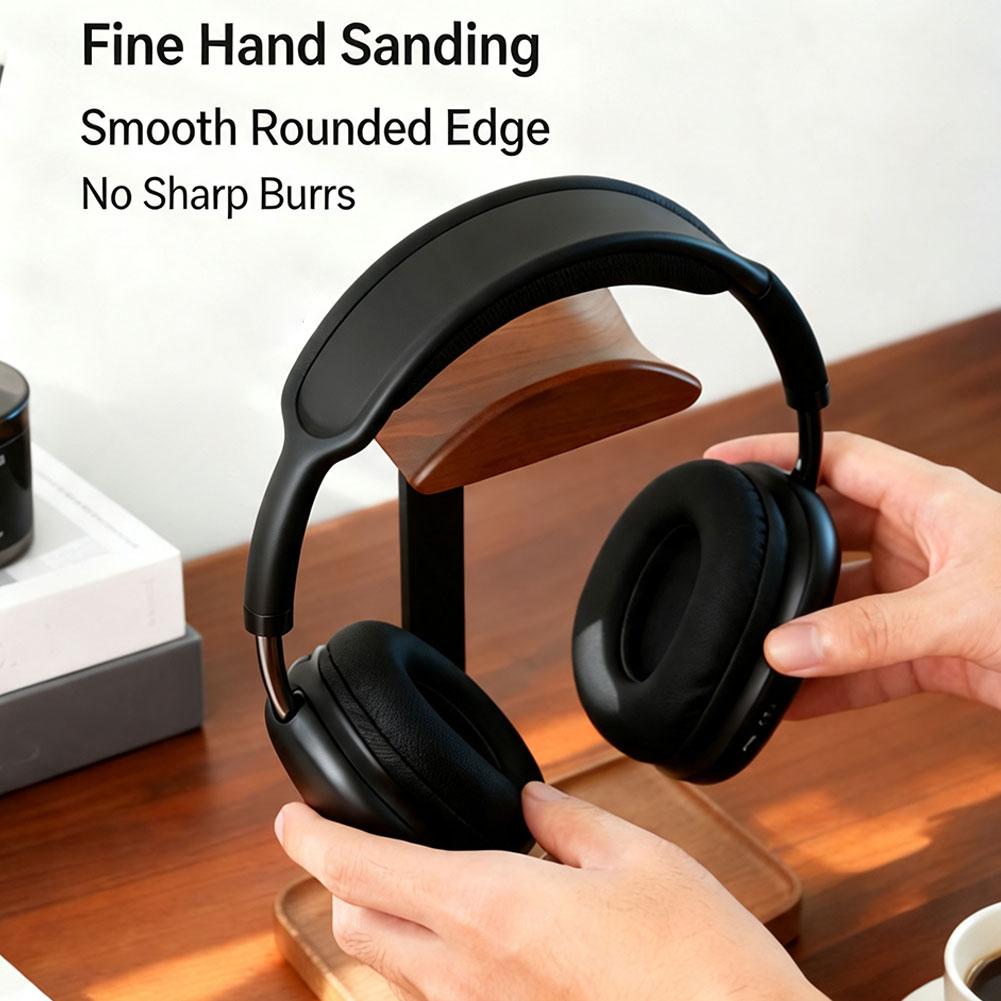 Headphone Stand Desk - Rak Penyimpanan Headphone Berbentuk Kacang Walnut,