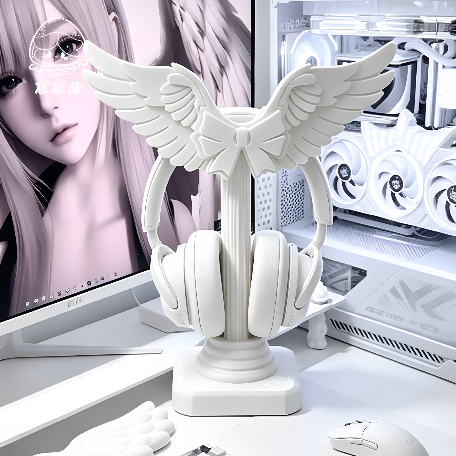 Headphone Stand Desk - Penyangga Headset Bentuk Sayap Malaikat yang