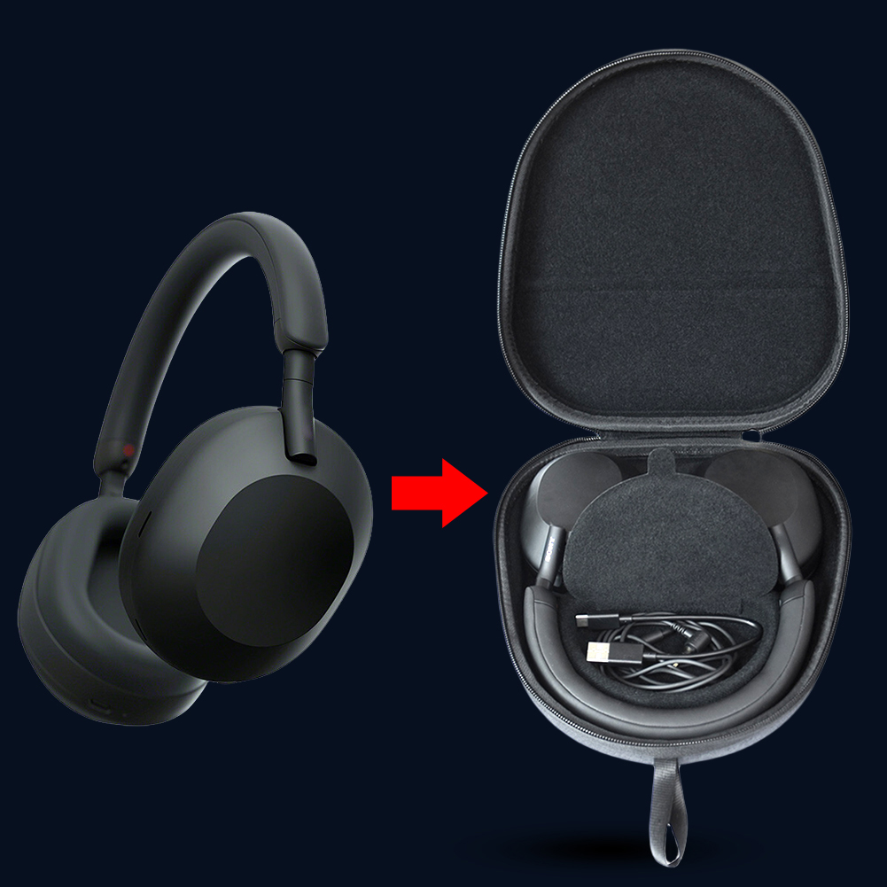 Sony Headphone Wh-1000Xm5 - Kotak Pelindung Keras EVA, Kotak Pembawa