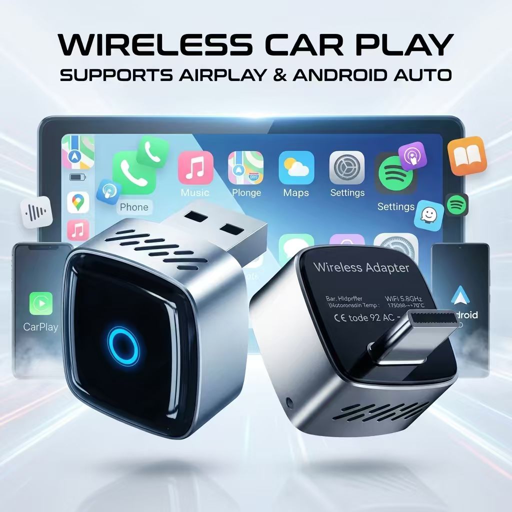 DRNVIYNC 2-in-1, Adaptor CarPl - Bluetooth Adapter Receiver ulasan dan harga
