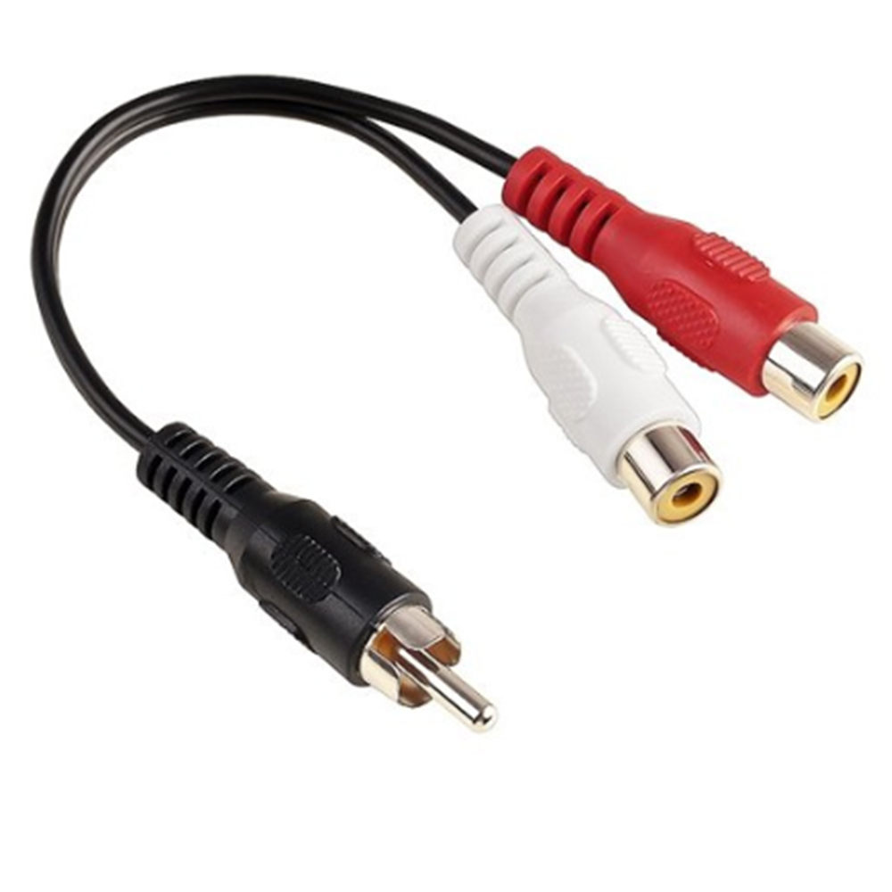 1 RCA Male Mono Ke 2 RCA Femal - Audio Splitter Y ulasan dan harga
